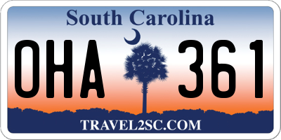 SC license plate OHA361