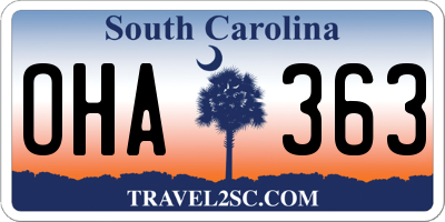 SC license plate OHA363