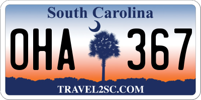 SC license plate OHA367