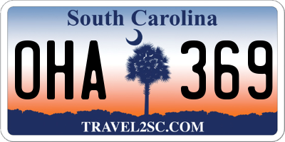SC license plate OHA369