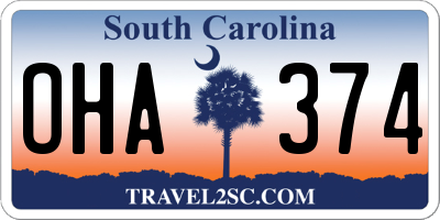 SC license plate OHA374