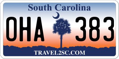 SC license plate OHA383