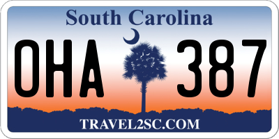 SC license plate OHA387