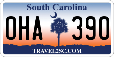 SC license plate OHA390