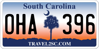 SC license plate OHA396