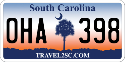 SC license plate OHA398