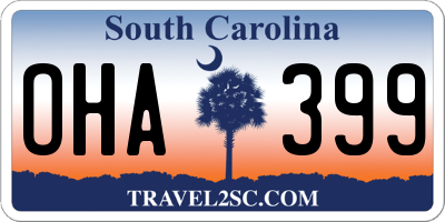 SC license plate OHA399