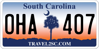 SC license plate OHA407