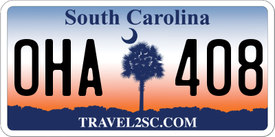 SC license plate OHA408