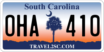 SC license plate OHA410