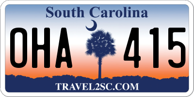 SC license plate OHA415