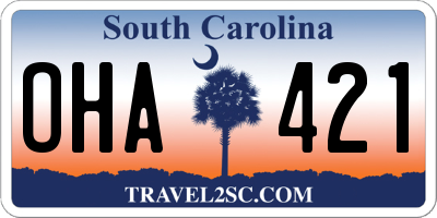 SC license plate OHA421
