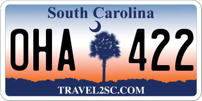 SC license plate OHA422