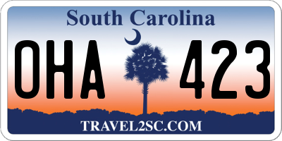 SC license plate OHA423