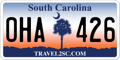 SC license plate OHA426