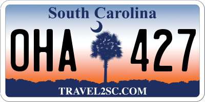 SC license plate OHA427
