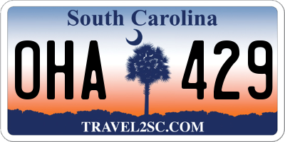 SC license plate OHA429