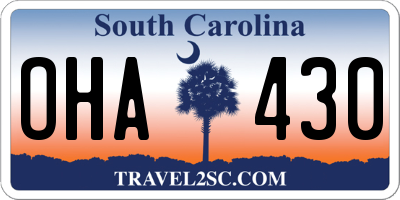 SC license plate OHA430