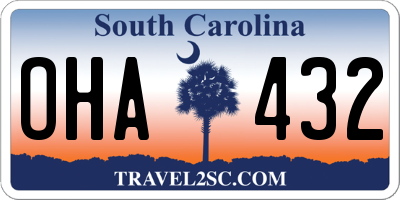 SC license plate OHA432