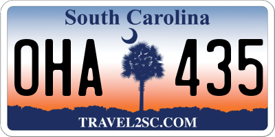 SC license plate OHA435