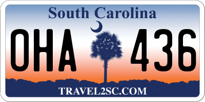 SC license plate OHA436