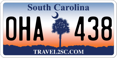 SC license plate OHA438