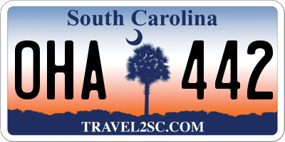 SC license plate OHA442