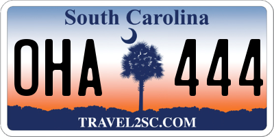 SC license plate OHA444