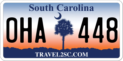 SC license plate OHA448