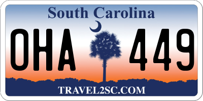 SC license plate OHA449