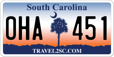 SC license plate OHA451