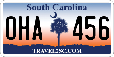 SC license plate OHA456