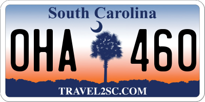 SC license plate OHA460