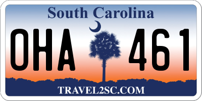 SC license plate OHA461