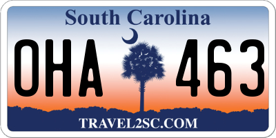 SC license plate OHA463