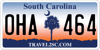 SC license plate OHA464