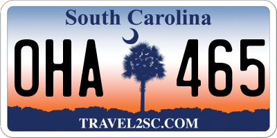 SC license plate OHA465