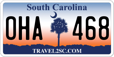 SC license plate OHA468