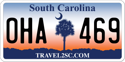 SC license plate OHA469