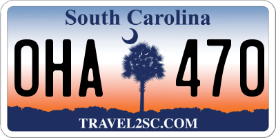 SC license plate OHA470