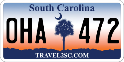 SC license plate OHA472