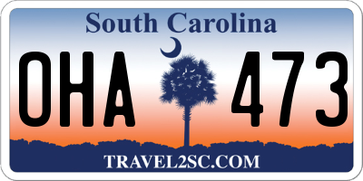 SC license plate OHA473
