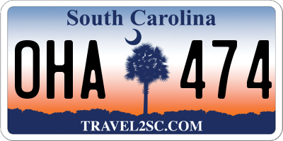 SC license plate OHA474