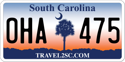 SC license plate OHA475