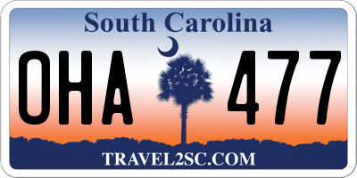 SC license plate OHA477