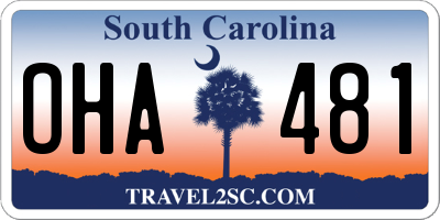 SC license plate OHA481