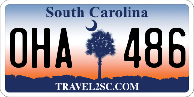 SC license plate OHA486