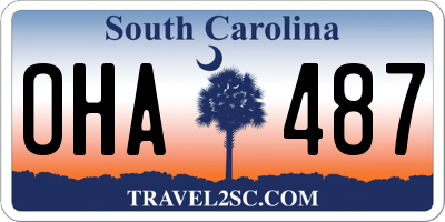 SC license plate OHA487
