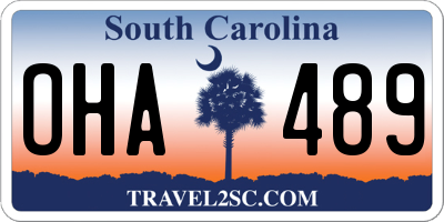 SC license plate OHA489