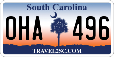 SC license plate OHA496